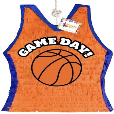 20 Tall Basketball Jersey Pinata Orange & Blue Color Game Day Slam Dunk March Madness Dribble Basketball Party Supplies Decoration Sports Balls Fan