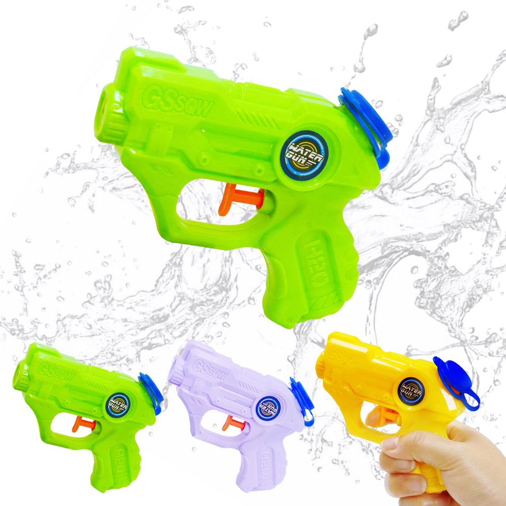 3 Packs Water Gun Party Favors, Mini Water Blasters Summer Squirt Soaker Water Fighting Beach Pool Toys for Kids, Small Squirt Guns for for Boys Girls Toddler Outdoor Swimming Gift