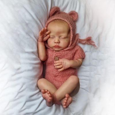 Angelbaby Cute Reborn Real Baby Dolls That Look Real Sleeping Girl, 18 inch Realistic Newborn Baby with Soft Cloth Body Hand Painted Detailed Silicone Baby Dolls
