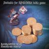 100 Metal Gloden Coins with Leather Bag, Fantasy DND Coins for Board Game Accessories, Actual Weight Gloen Game Token, DND Gift for DM, Treasure Hunt Coins, Medieval Cosplay Accessories view 3