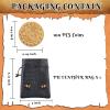 100 Metal Gloden Coins with Leather Bag, Fantasy DND Coins for Board Game Accessories, Actual Weight Gloen Game Token, DND Gift for DM, Treasure Hunt Coins, Medieval Cosplay Accessories view 4