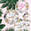 APOWBLS Two Wild Birthday Decorations Girl Tableware - Safari Jungle Animal 2nd Birthday Plates Napkins Party Supplies, Paper Plates, Napkins, Tablecloth, Disposable Forks | Serves 24 view 3