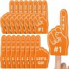 Sinmoe 48 Pieces Sport Favors Fan Foam Finger Mini #1 Basketball Baseball Football Soccer Team Cheerleader Gifts for Adults Sporting Events Games Birthday Supplies(Orange) view 1