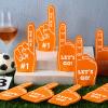 Sinmoe 48 Pieces Sport Favors Fan Foam Finger Mini #1 Basketball Baseball Football Soccer Team Cheerleader Gifts for Adults Sporting Events Games Birthday Supplies(Orange) view 4