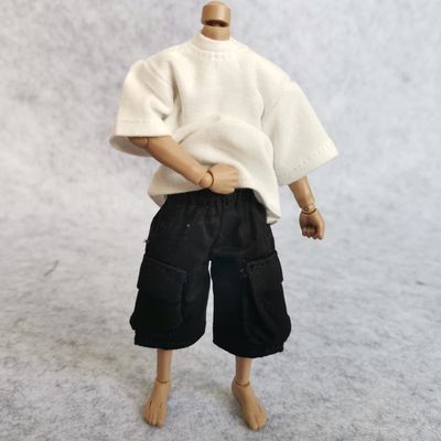 1/12 Scale Figure Clothes Male Clothes Men's T-Shirt Pants Trousers Clothing for 6inch Male Action Figure Body Doll (A)