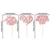 24Pcs Happy Mother's Day Cupcake Toppers Glitter Heart Rose Flower Love Mother Best Mom Cupcake Picks for Happy Mother's Day Theme Women Birthday Party Cake Decorations Supplies Rose Gold view 2