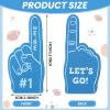 Sinmoe 48 Pieces Sport Party Favors Fan Foam Finger Mini #1 Basketball Baseball Football Soccer Team Cheerleader Gifts for Sporting Events Games Birthday Supplies(Light Blue) view 2