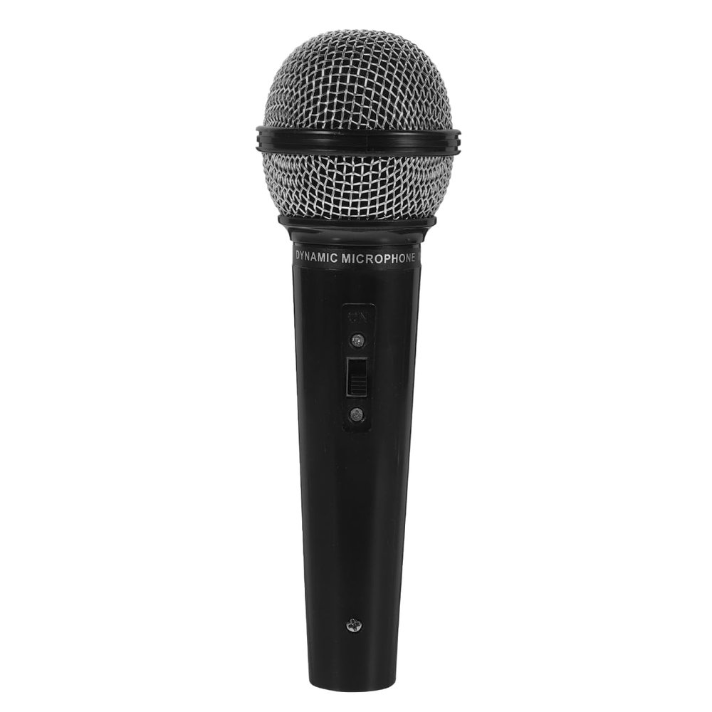 STOBOK Kids Play Microphone 6.49 Inch Plastic Fake Mic for Pretend Play Stage Performances Birthday Parties and Cosplay (Black)