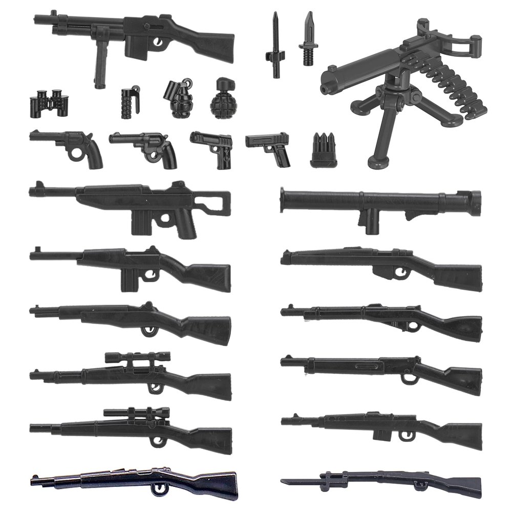 HIMIRICH Weapons Pack Military Toy Set Building Blocks Model for Soldier Figures, Army Equipment Gear Kit Pieces and Parts Accessories Compatible with Major Brand