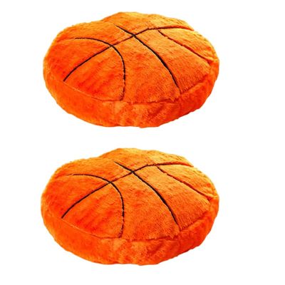 2Pcs Basketball Sports Fluffy Soft Throw Pillow Toy, Basketball Plush Sport Theme Cushion, Sphere Toys Gift for Kids Boy Girls Children Room Decoration