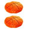 2Pcs Basketball Sports Fluffy Soft Throw Pillow Toy, Basketball Plush Sport Theme Cushion, Sphere Toys Gift for Kids Boy Girls Children Room Decoration view 1
