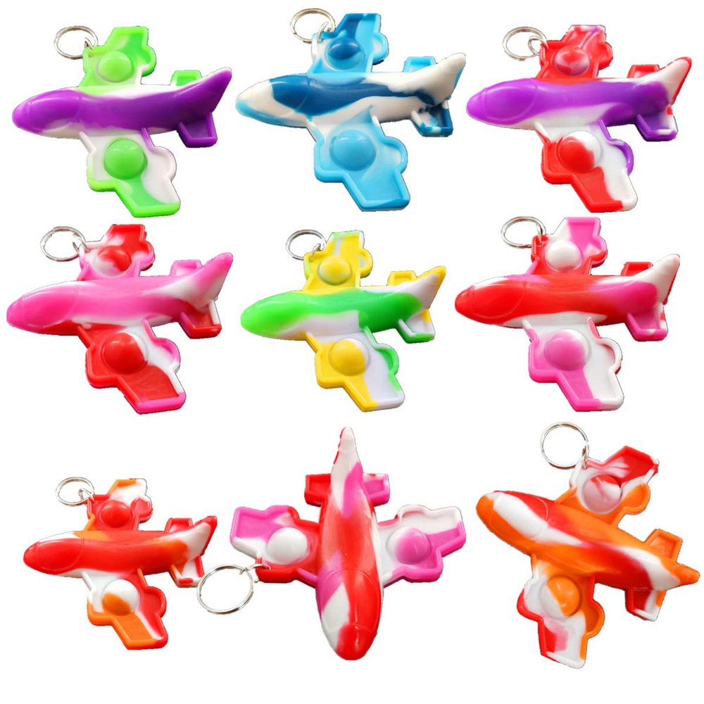 Roaqua 30 Packs Airplane Mini Pop Fidget, Autism Sensory Birthday Birthday Party Favors Gifts for School Classroom, Adult and Kids