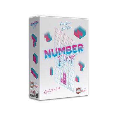 AEG Number Drop | Retro Roll & Write Polyomino Video Game Themed Board Game | Nostalgic & Quick to Play | 1-6 Players | Ages 10+ | 20 Minute Playtime