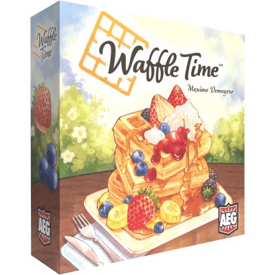 AEG Waffle Time | Draft Fruit Toppings & Whipped Cream, Create Patterns Spread Syrup | Abstract Strategy Breakfast Board Game | 1-4 Players | Ages 10+