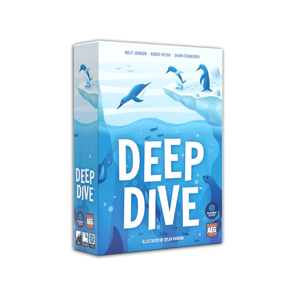 AEG & Flatout Games | Deep Dive - A Push Your Luck Game for the Whole Family | From the Creators of Point Salad | Easy to Learn | Quick to Play | Adorable Penguin Meeples | Ages 10+ | 1-6 Players
