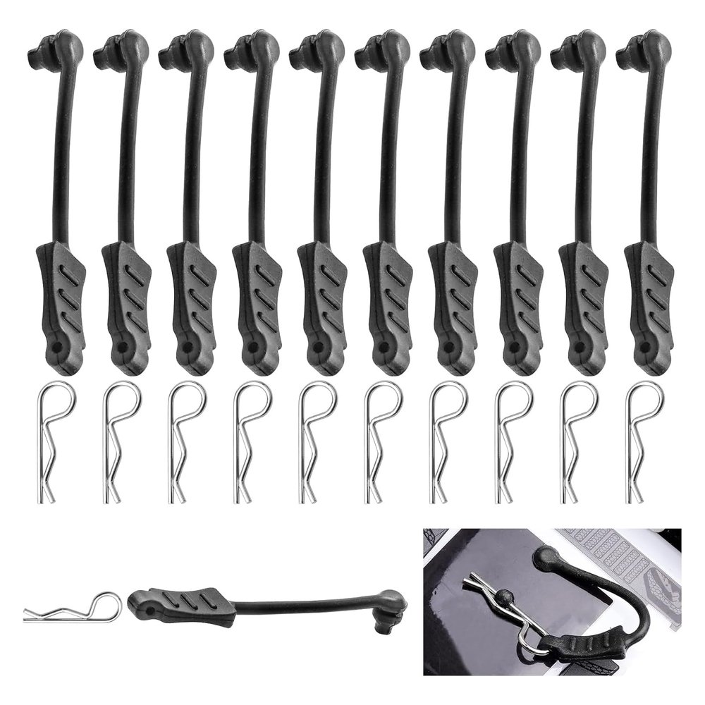 20pcs HobbyPark Universal 1/16 1/18 RC Car Body Clips and Pull Tabs Retainer Small R Pins for SCX24 TRX4M RC Vehicles Truck Buggy Shell Replacement Parts