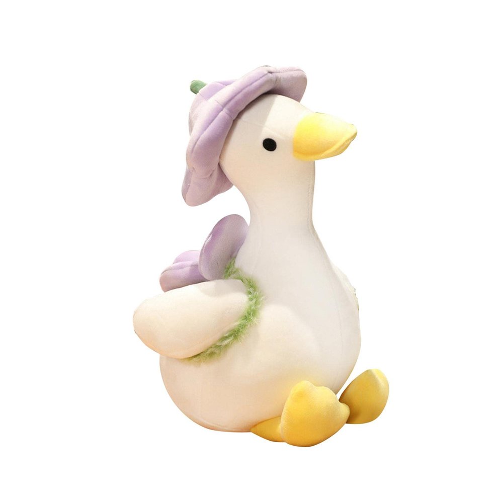 Almencla Cartoon Duck Stuffed Animal Toys, Accompany Sleep Toy, Living Room Decoration, Animal Plush Doll for Girlfriend Children Kids Gifts, 35cm Violet