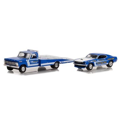 1969 Ford F-350 Ramp Truck & Mustang Blue Drag Team - Series HD Trucks by Greenlight