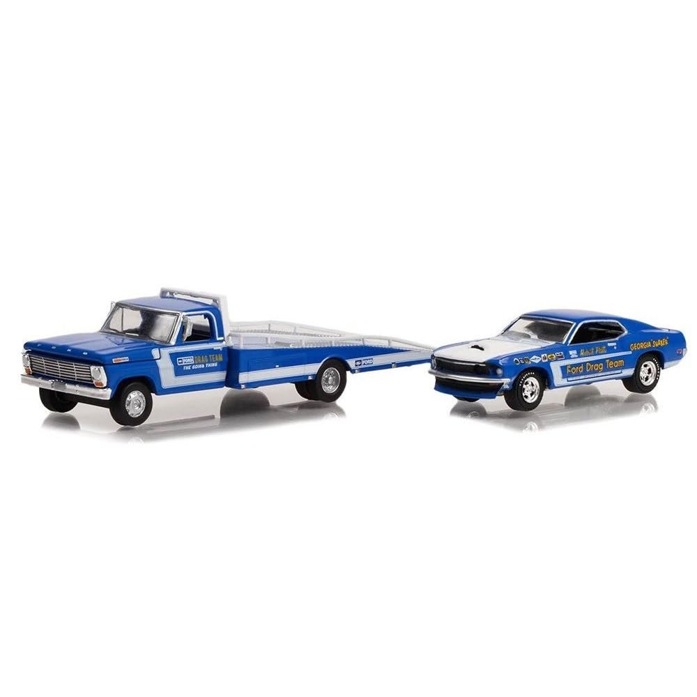 1969 Ford F-350 Ramp Truck & Mustang Blue Drag Team - Series HD Trucks by Greenlight