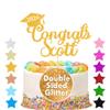 Graduation Cake Topper Personalized Congrats Graduation Cake Topper Class of 2026 Cake Topper Gift Graduation Finish School Glitter Graduate Party Cake Decor with Any Name(Gold) view 2