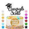 Graduation Cake Topper Personalized Congrats Graduation Cake Topper Class of 2026 Cake Topper Gift Graduation Finish School Glitter Graduate Party Cake Decor with Any Name(Black) view 2