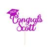 Graduation Cake Topper Personalized Congrats Graduation Cake Topper Class of 2026 Cake Topper Gift Graduation Finish School Glitter Graduate Party Cake Decor with Any Name(Purple) view 1