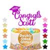 Graduation Cake Topper Personalized Congrats Graduation Cake Topper Class of 2026 Cake Topper Gift Graduation Finish School Glitter Graduate Party Cake Decor with Any Name(Purple) view 2