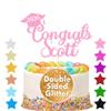 Graduation Cake Topper Personalized Congrats Graduation Cake Topper Class of 2026 Cake Topper Gift Graduation Finish School Glitter Graduate Party Cake Decor with Any Name(Baby Pink) view 2