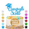 Graduation Cake Topper Personalized Congrats Graduation Cake Topper Class of 2026 Cake Topper Gift Graduation Finish School Glitter Graduate Party Cake Decor with Any Name(Blue) view 2