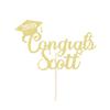 Graduation Cake Topper Personalized Congrats Graduation Cake Topper Class of 2026 Cake Topper Gift Graduation Finish School Glitter Graduate Party Cake Decor with Any Name(Champagne Gold) view 1