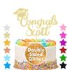 Graduation Cake Topper Personalized Congrats Graduation Cake Topper Class of 2026 Cake Topper Gift Graduation Finish School Glitter Graduate Party Cake Decor with Any Name(Champagne Gold) view 2