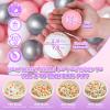 GOGOSO Ball Pit Balls for Toddles Kids Plastic Ballpits Accessories Crush Proof Durable Fun Shape Play Baby Bath Toys,2.15inch 100count Pear White+Pink+Gray+Clear view 2