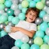 GOGOSO Ball Pit Balls for Toddles Kids Plastic Ballpits Accessories Crush Proof Durable Fun Shape Play Baby Bath Toys,2.15inch 100count Green+Gray+White view 4
