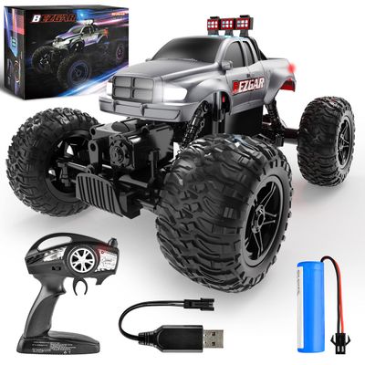 BEZGAR Remote Control Monster Trucks for Boys Age 4-7 - 1:14 All Terrain Rc Truck for Kids with Rechargeable Battery, 2.4GHz Remote Control Cars for 8-12 Year Old Boys Girls, Monster Trucks Toys