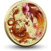 Colorful Chinese Dragon and Phoenix Lucky Coin - Lottery Ticket Scratching - Attract Good Fortune - Good Luck Challenge Coin view 1
