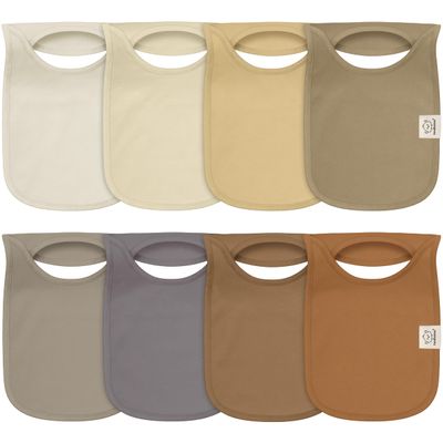 8-Pack Baby Bibs for Boys, Girls - Pullover Bibs for Drooling Teething Baby Girl & Boy Toddler, Newborn, Soft & Absorbent, Cute Colors, Large Torso Coverage Keep Infant Clean & Dry(Terracotta)