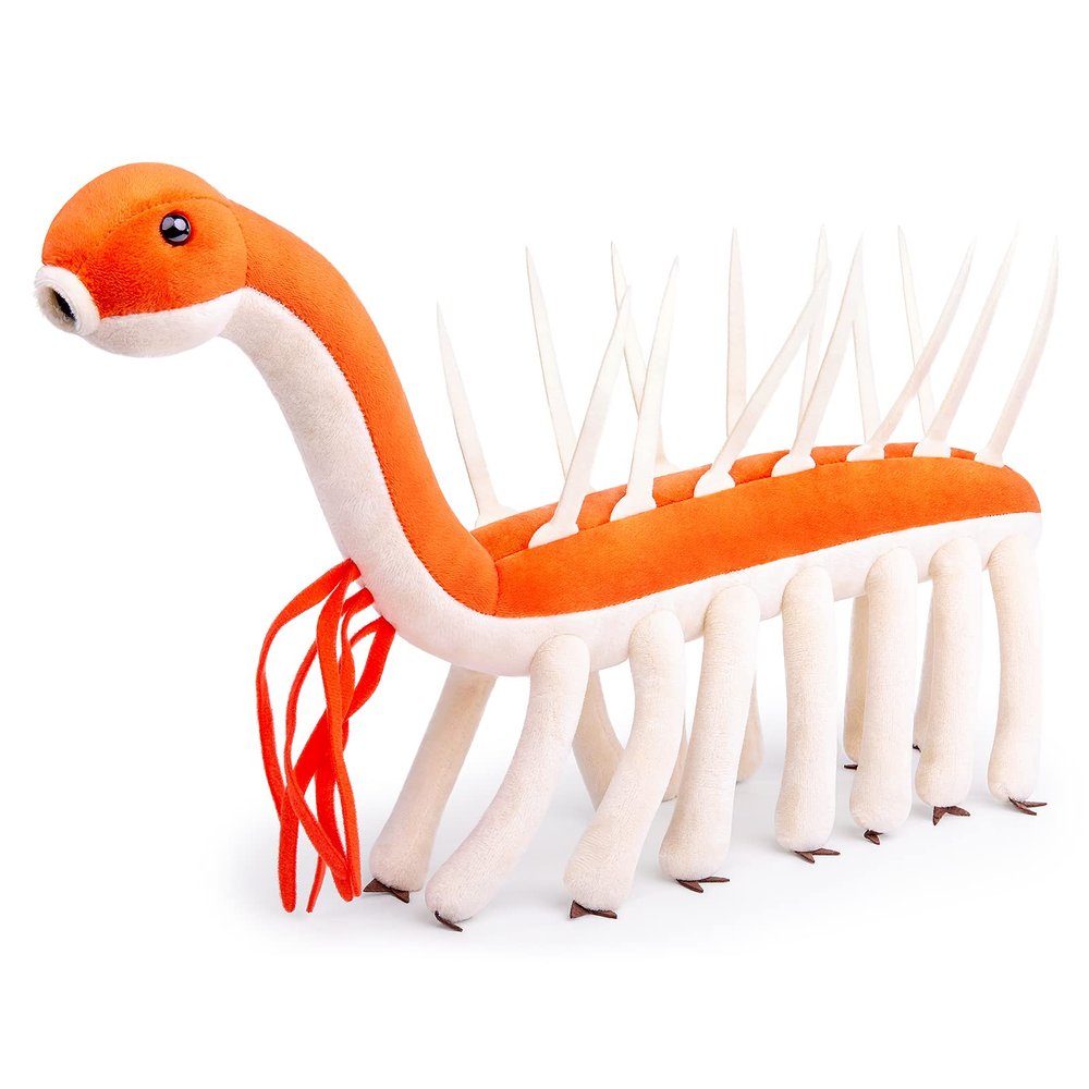 ZHONGXIN MADE Realistic Cambrian Ancient Organism Hallucigenia Plush Toy - Lifelike 17" Cambrian Sea Creature Hallucigenia Stuffed Animals Model Plushie, Unique Plush Gift for Kids