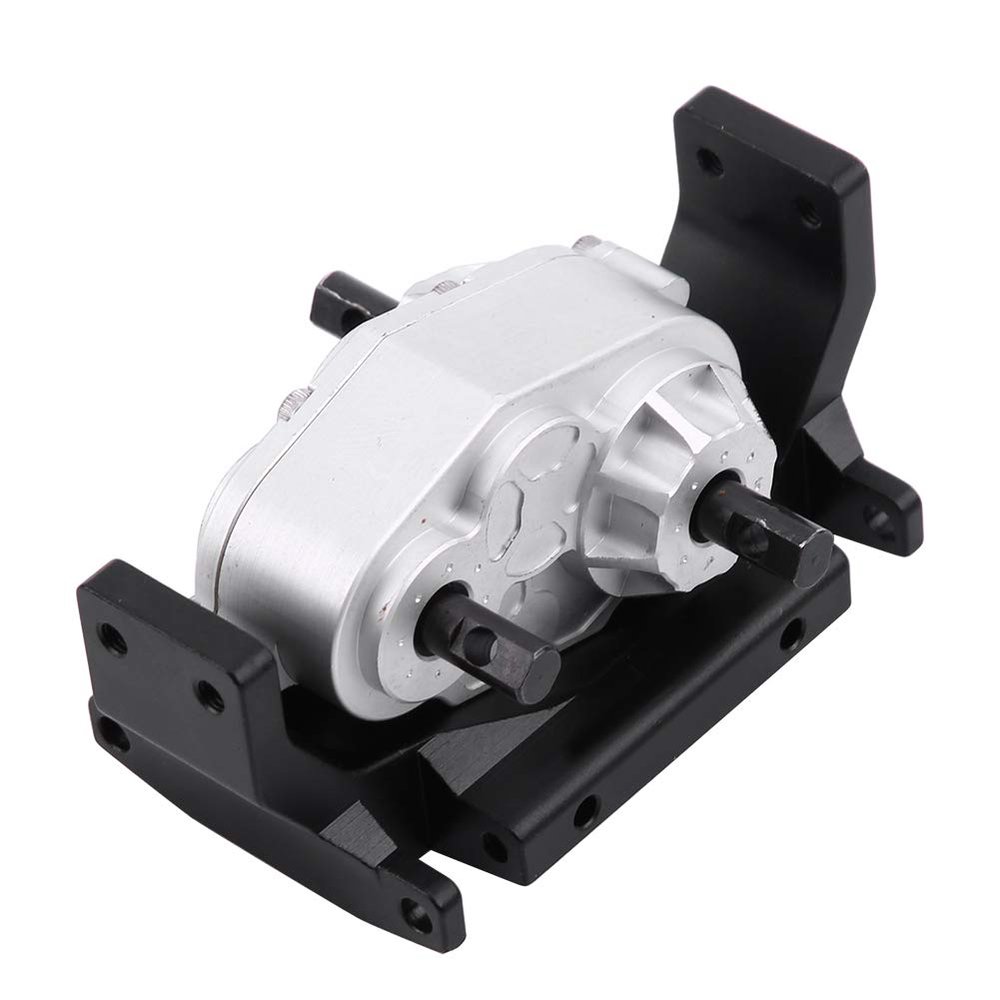 NDNCZDHC RC Gearbox, Metal Gearbox Transfer Case Upgrade Components Parts with Mount for SCX10 / D90 1/10 RC Crawler Car