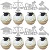 24 Pack Lawyer 2026 Graduation Cupcake Toppers Glitter Class of 2026 Grad Cap Law School Survivor Cupcake Picks for 2026 Lawyer Graduation Party Cake Decorations Supplies Silver view 1