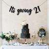 21st Birthday Banner Its Giving 21 Banner Black for Her Him Twenty First Birthday Decorations Party Supplies view 2