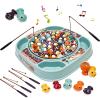 Fishing Game for Kids Magnetic Fishing Set for Toddlers with 45 Fish and 4 Poles Rotating Fish Board with Music Educational Fine Motor Skill Activity for Boys and Girls 3 Years+ view 1