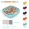 Fishing Game for Kids Magnetic Fishing Set for Toddlers with 45 Fish and 4 Poles Rotating Fish Board with Music Educational Fine Motor Skill Activity for Boys and Girls 3 Years+ view 2