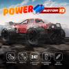 GoolRC 9500E RC Cars, 1:16 Scale Remote Control Car, 4WD 40KM/H High Speed RC Truck, 2.4GHz All Terrain Off Road Climbing Car, Full Scale RC Car with 2 Batteries for Adults (Red) view 3