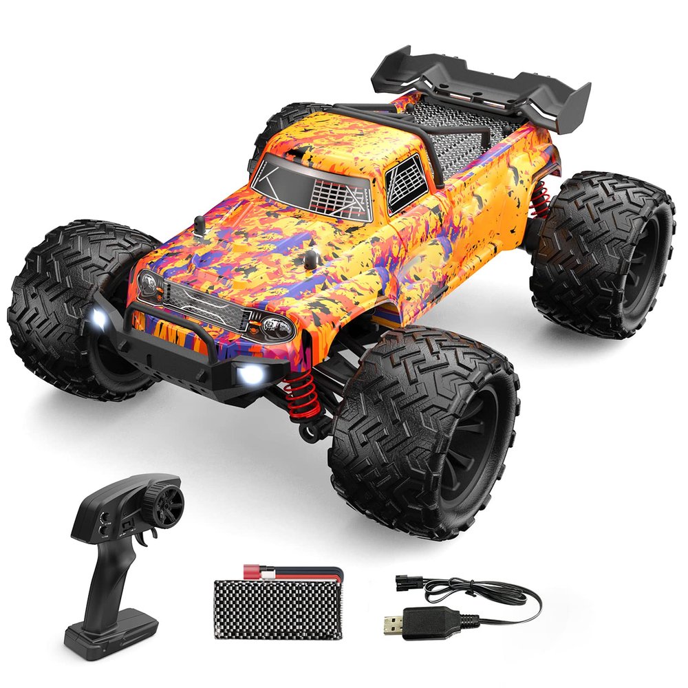 GoolRC 9500E RC Cars, 1:16 Scale Remote Control Car, 4WD 40KM/H High Speed RC Truck, 2.4GHz All Terrain Off Road Climbing Car, Full Scale RC Car for Adults (Orange)