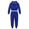 ACSUSS Kids Girls Boys Shiny Sequins Jacket Pants Jazz Hip Hop Street Dance Outfit Performance Dancewear Blue 4-5 Years view 3