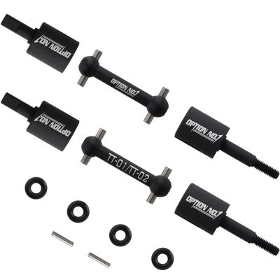 HobbyMarking RC Car Aluminum Dog Bone Drive Joint Shaft Set for Tamiya TT-01 TT-01D TT-02 Chassis 1/10 On-Road Car Upgrade Parts
