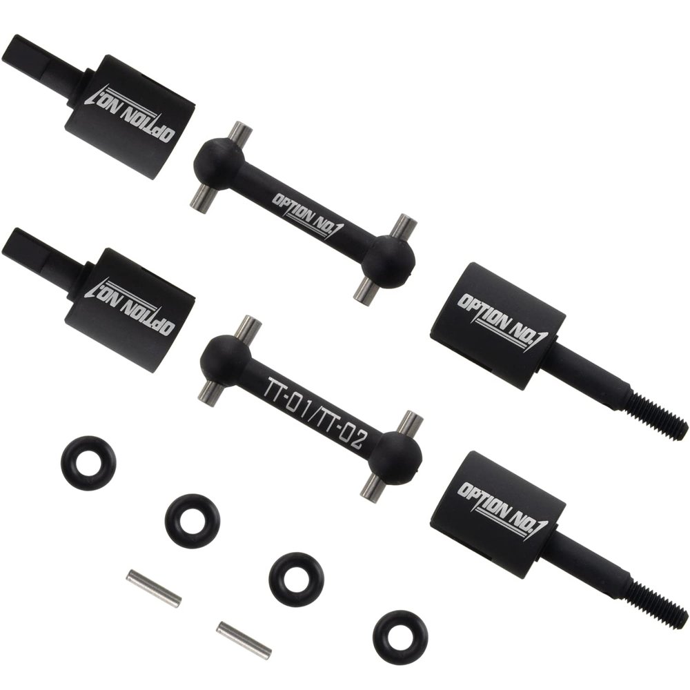 HobbyMarking RC Car Aluminum Dog Bone Drive Joint Shaft Set for Tamiya TT-01 TT-01D TT-02 Chassis 1/10 On-Road Car Upgrade Parts