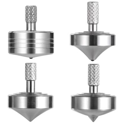CHEETOP Stainless Steel Spinning Top, Precision Mini Desktop Gyroscope, Kill Time Reduce Stress ADHD Toys, Perfect Balance Gyro (4PCS Style 1+Style 2+3+4)
