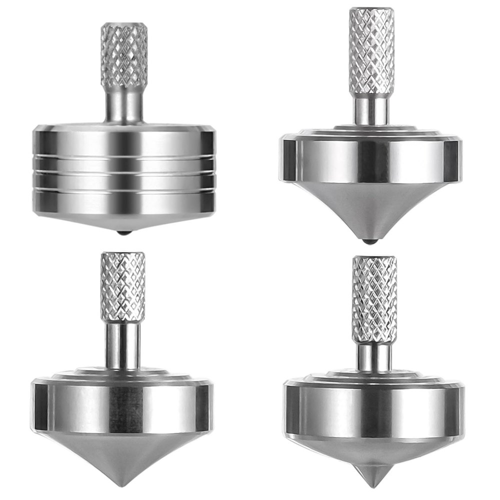 CHEETOP Stainless Steel Spinning Top, Precision Mini Desktop Gyroscope, Kill Time Reduce Stress ADHD Toys, Perfect Balance Gyro (4PCS Style 1+Style 2+3+4)