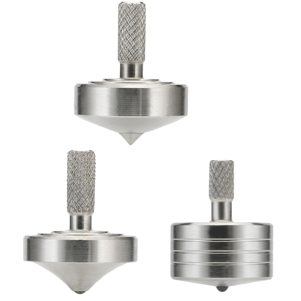 CHEETOP Stainless Steel Spinning Top, Precision Mini Desktop Gyroscope, Kill Time Reduce Stress ADHD Toys, Perfect Balance Gyro (3PCS Style 2+3+4)